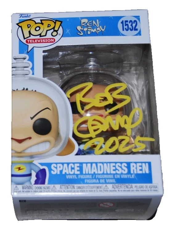 BOB CAMP signed (REN & STIMPY) Space Madness Ren Funko pop #1532 BECKETT BS38063