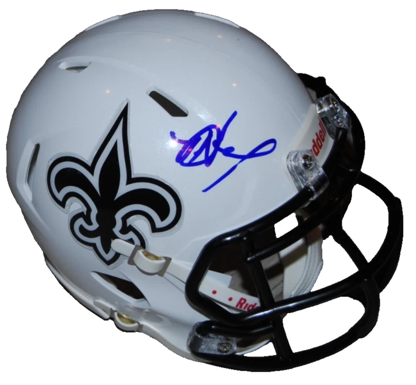 DEVIN NEAL signed (NEW ORLEANS SAINTS) mini football helmet BECKETT BAS BR63132
