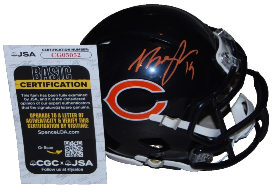 TORY TAYLOR SIGNED (CHICAGO BEARS) AUTOGRAPHED MINI FOOTBALL HELMET JSA CG05052 COLLECTIBLE MEMORABILIA