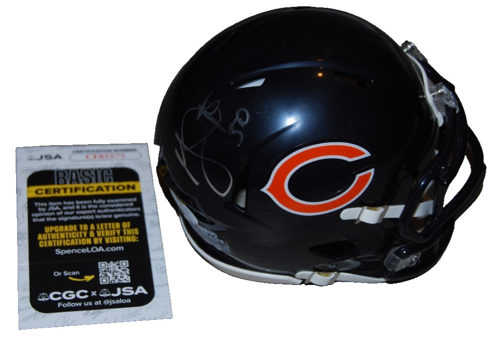 GRADY JARRETT signed (CHICAGO BEARS) autograph mini football helmet JSA CF85575