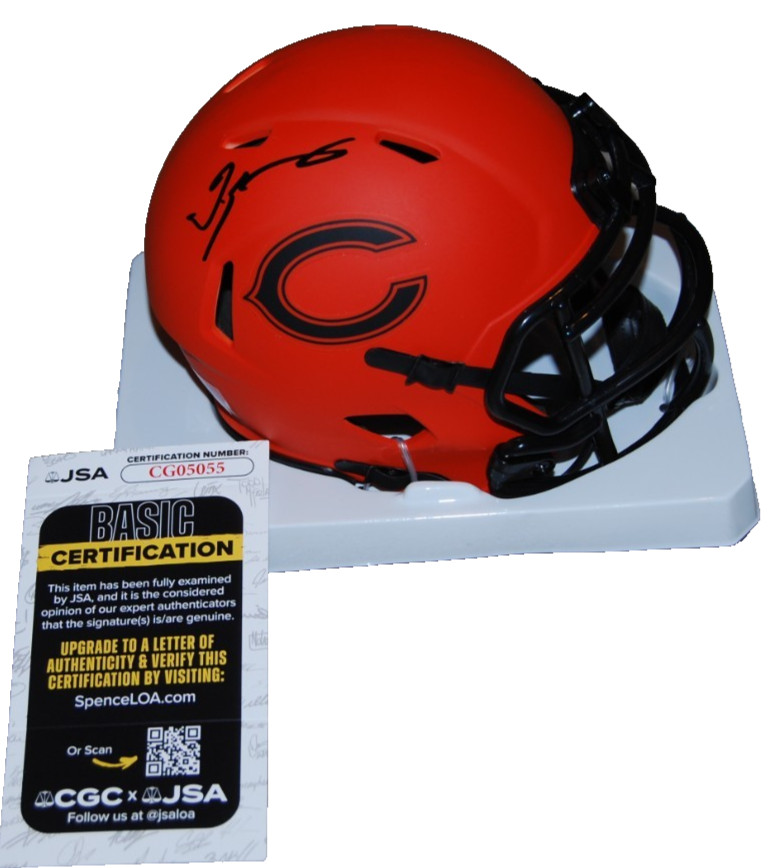 TREMAINE EDMUNDS  signed (CHICAGO BEARS) RAVE mini football helmet JSA CG05055