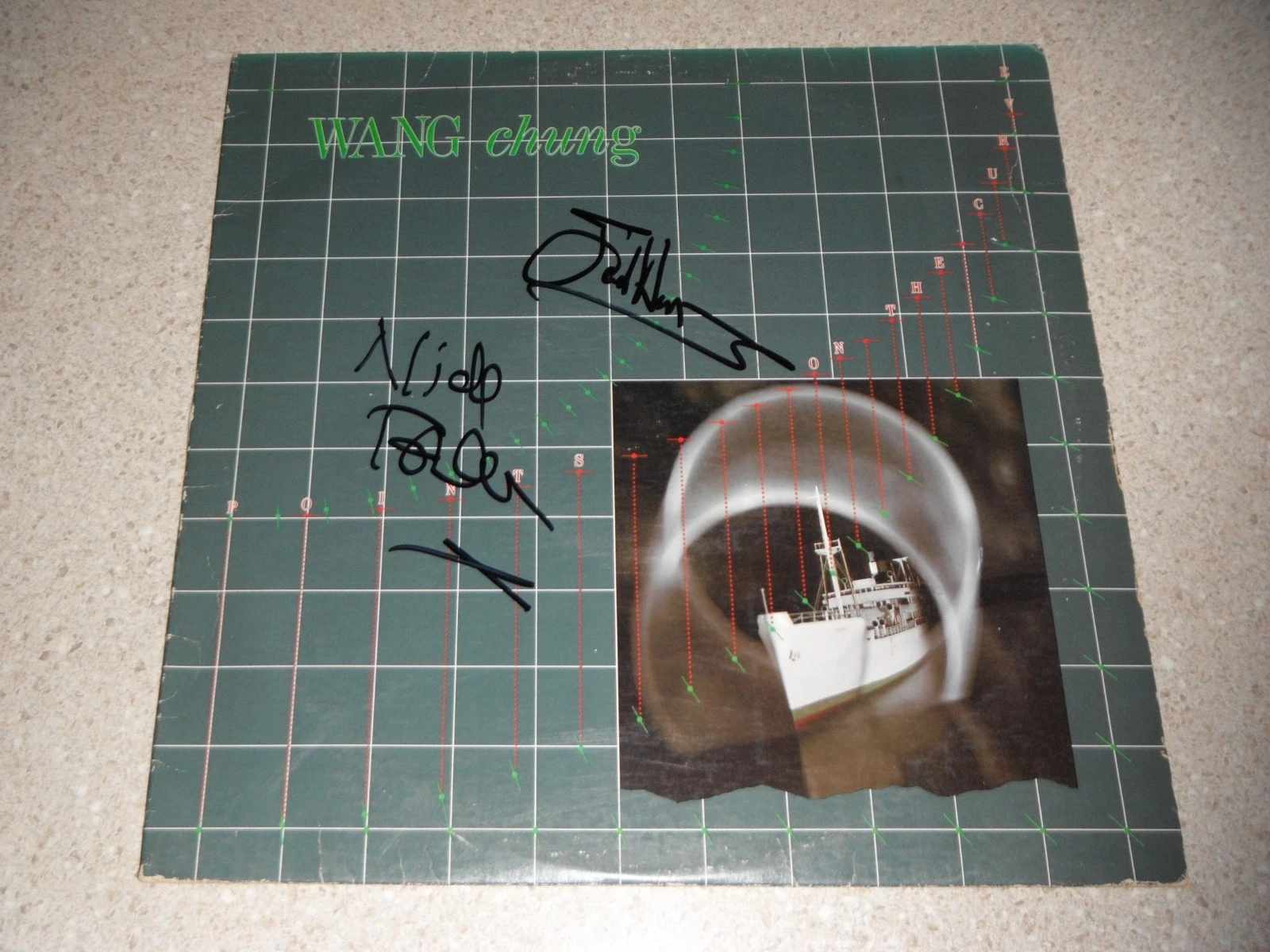 WANG CHUNG SIGNED POINTS ON THE CURVE VINYL ALBUM