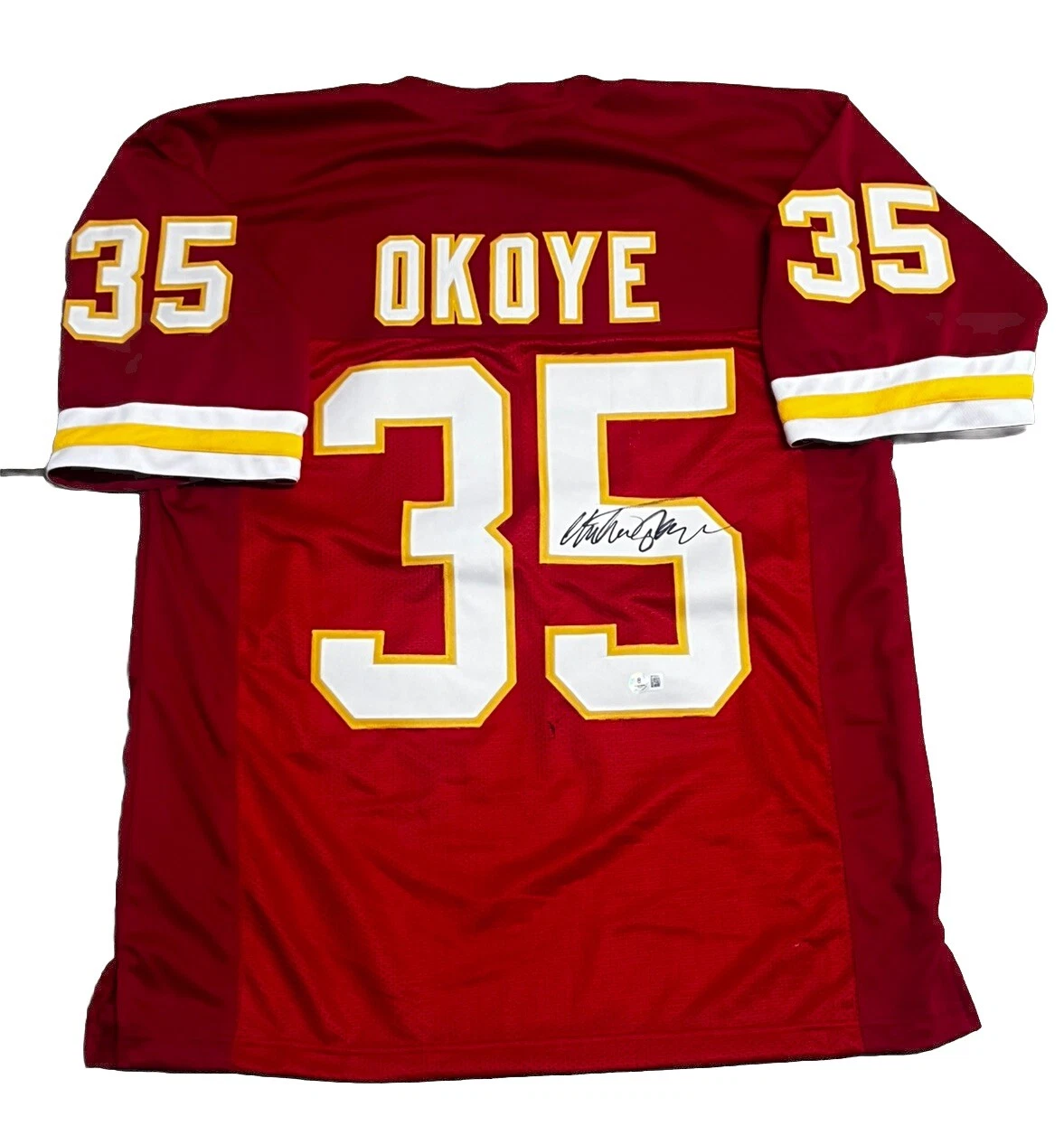 CHRISTIAN OKOYE signed (Kansas City Chiefs) football jersey BECKETT BP59351