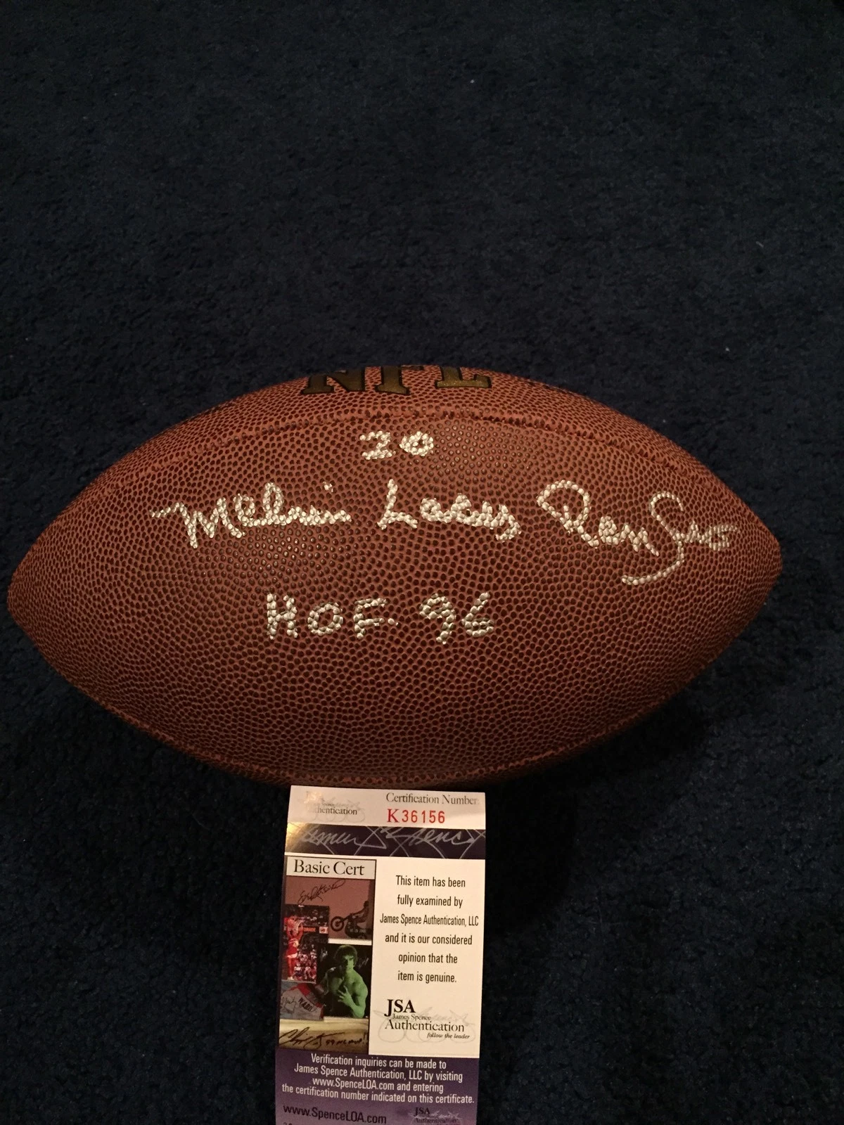 Melvin Lacy Renfro Signed Full Size Football JSA, Cowboys With Full Name