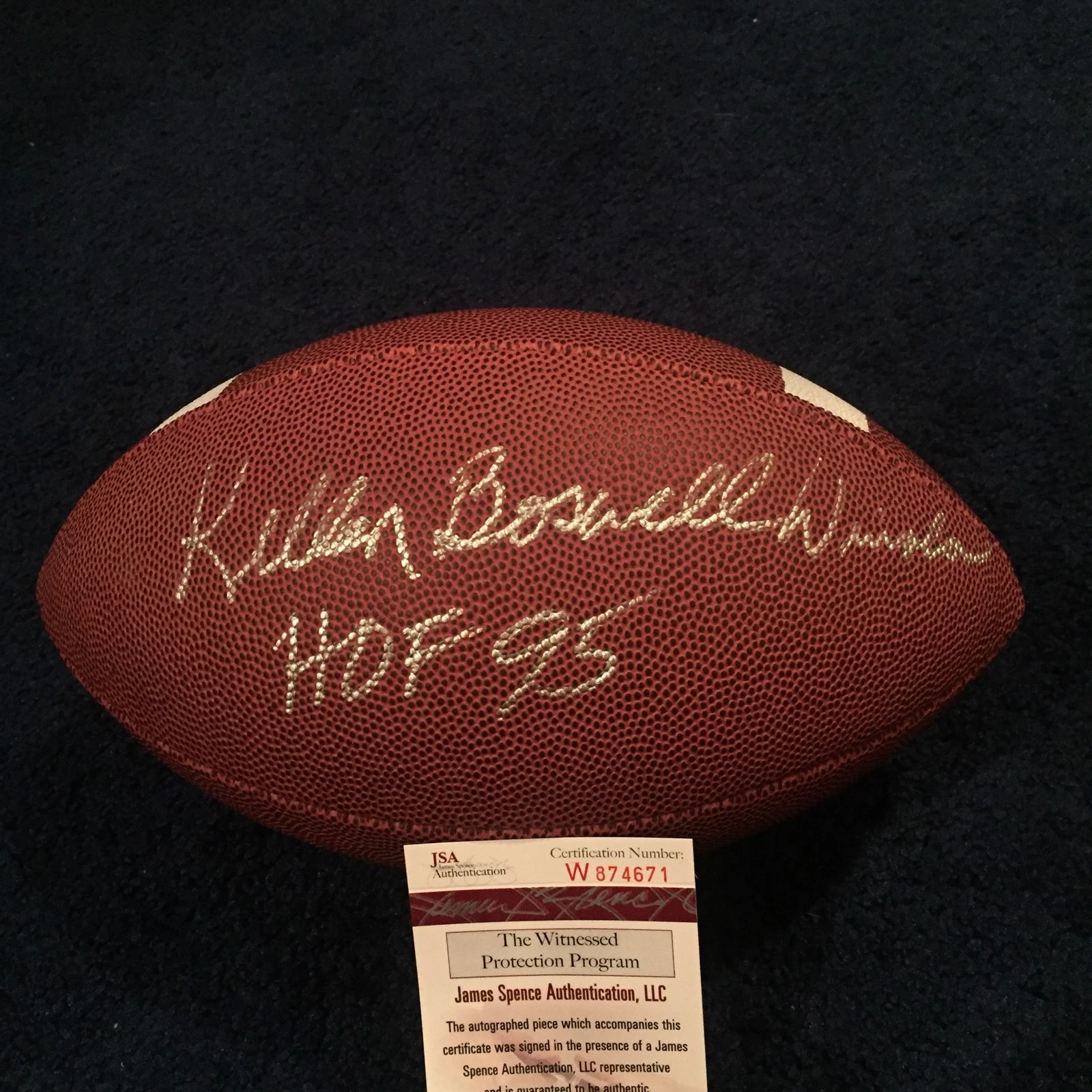 Kellen Boswell Winslow Signed Full Size Football JSA, Chargers With Full Name