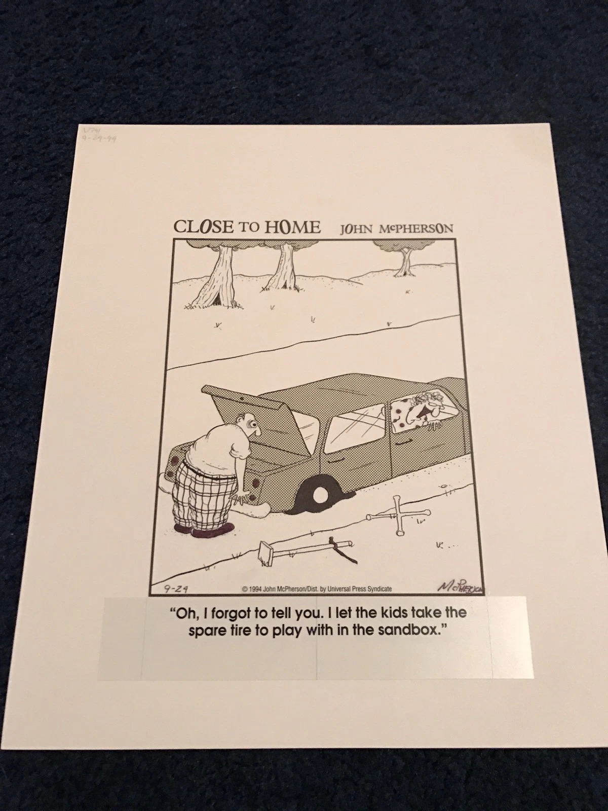 AWESOME CLOSE TO HOME ORIGINAL DAILY COMIC STRIP ART MCPHERSON 9/24/94