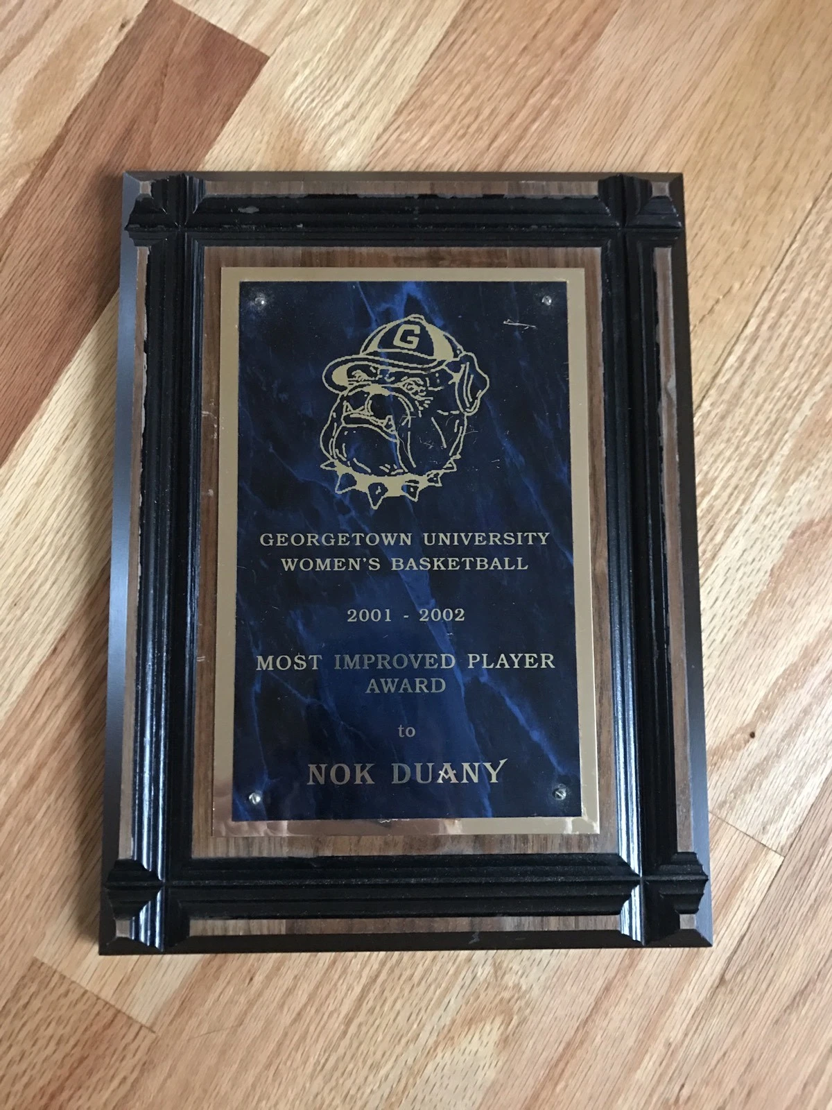 NOK DUANY GEORGETOWN BASKETBALL PLAQUE MOST IMPROVED KUETH