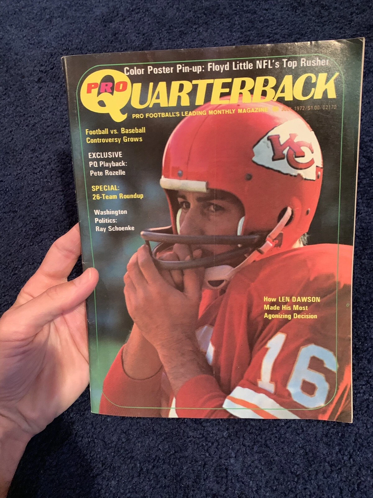 1972 PRO QUARTERBACK PROGRAM LEN DAWSON CHIEFS FLOYD LITTLE RUSHING CHAMP COLLECTIBLE MEMORABILIA