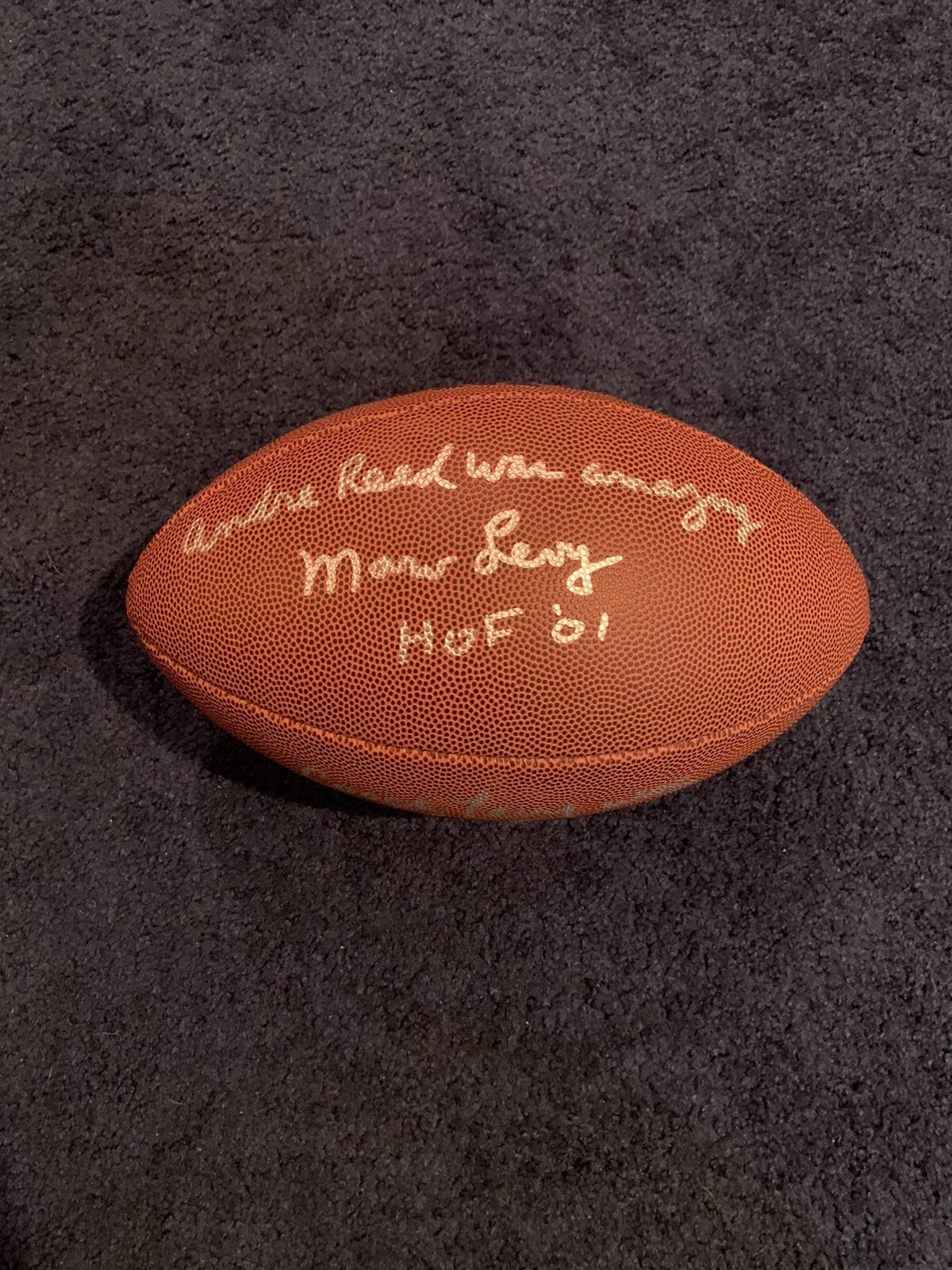 Marv Levy Andre Reed Signed Football Andre Reed Amazing Coach Levy Great JSA