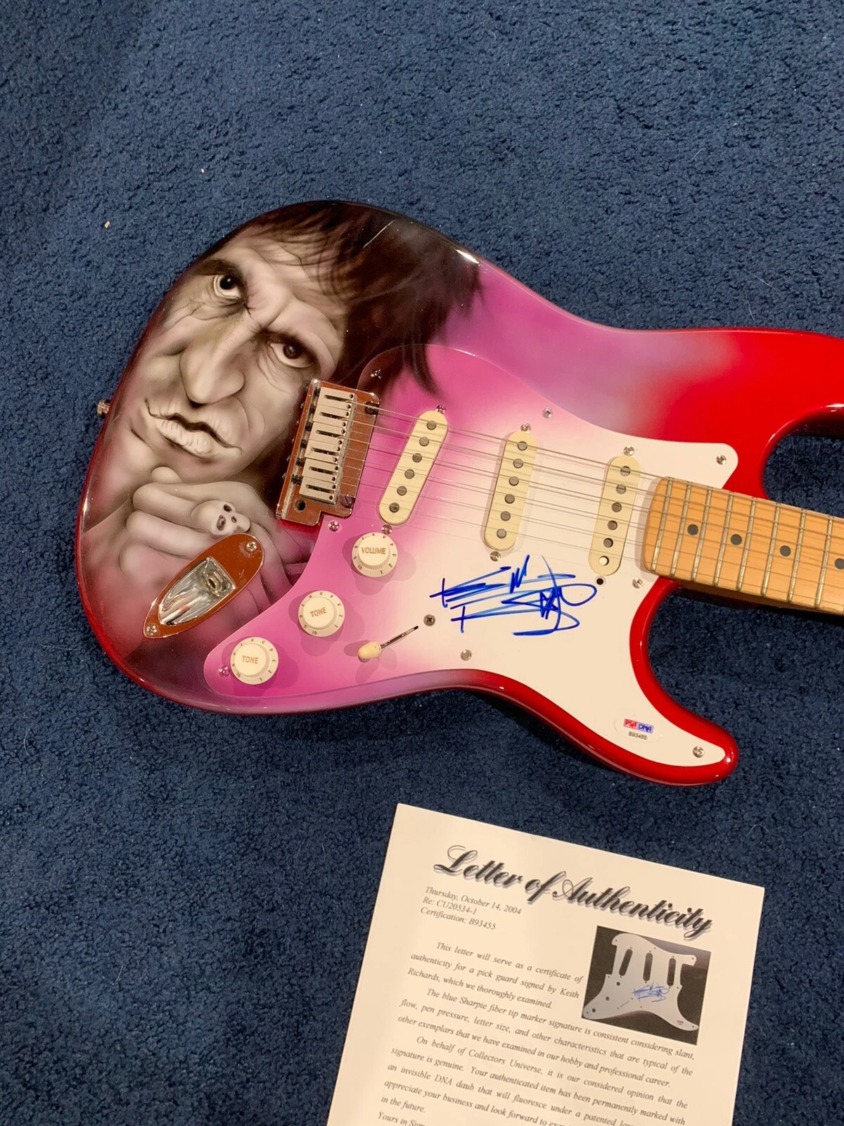 Keith Richards Rolling Stones Signed Fender Stratocaster Guitar PSA Painted