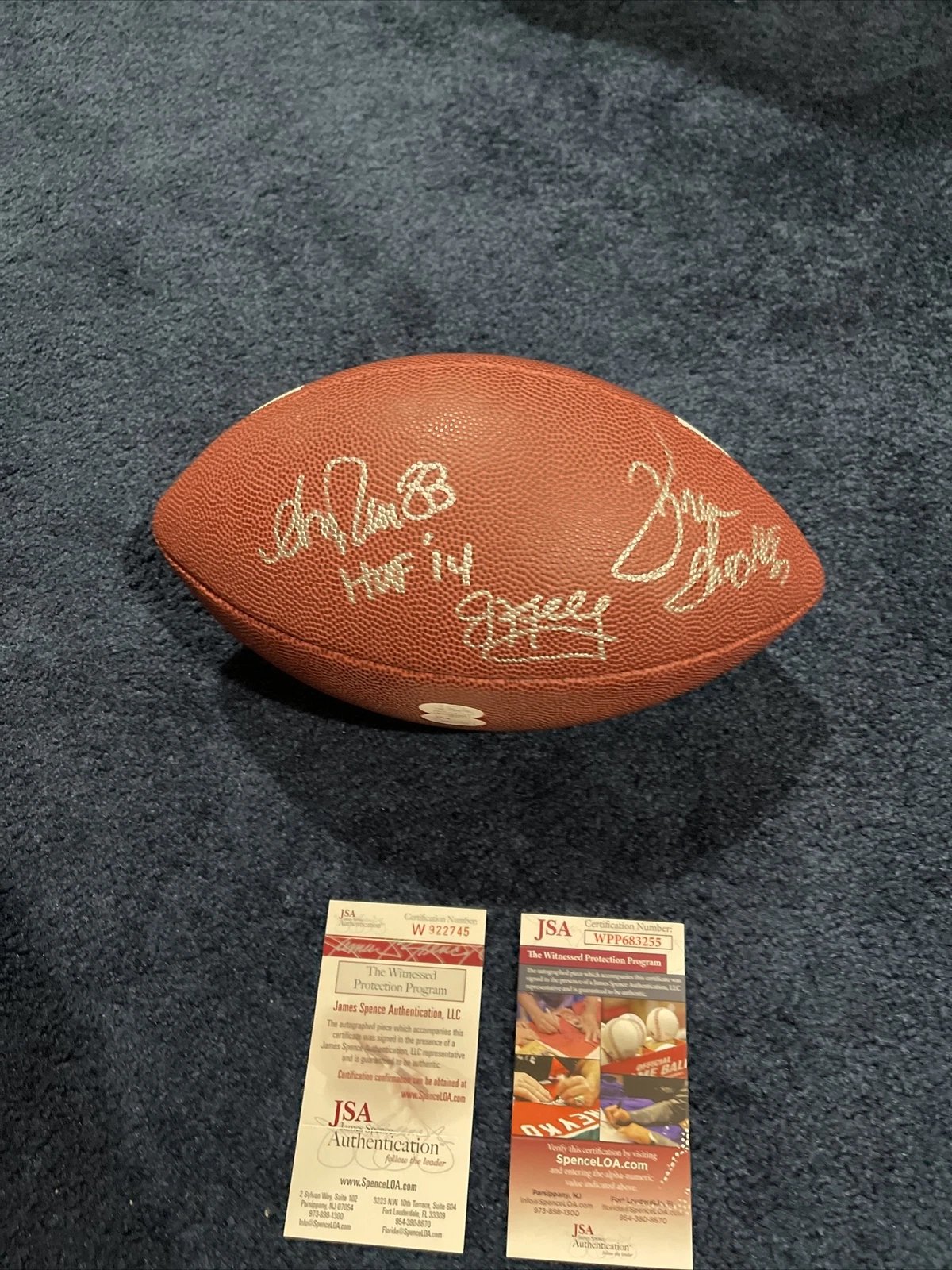 Buffalo Bills Signed Football 3 HOFers Andre Reed Jim Kelly Thurman JSA