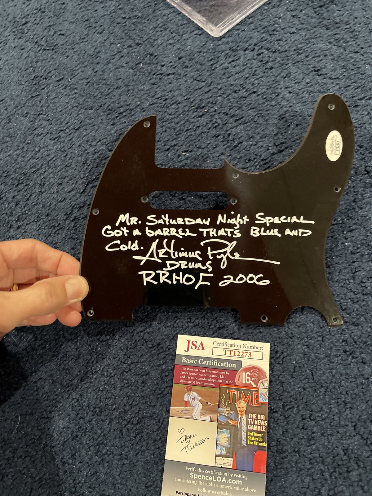 Artimus Pyle Signed Tele Pick Guard JSA Lynyrd Skynyrd Saturday Night Lyrics
