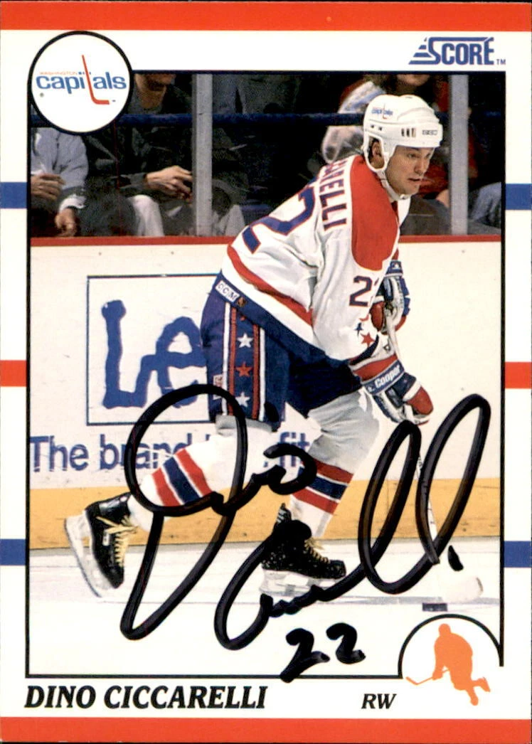 Dino Ciccarelli Signed 1990/91 Score Card #230 Washington Capitals