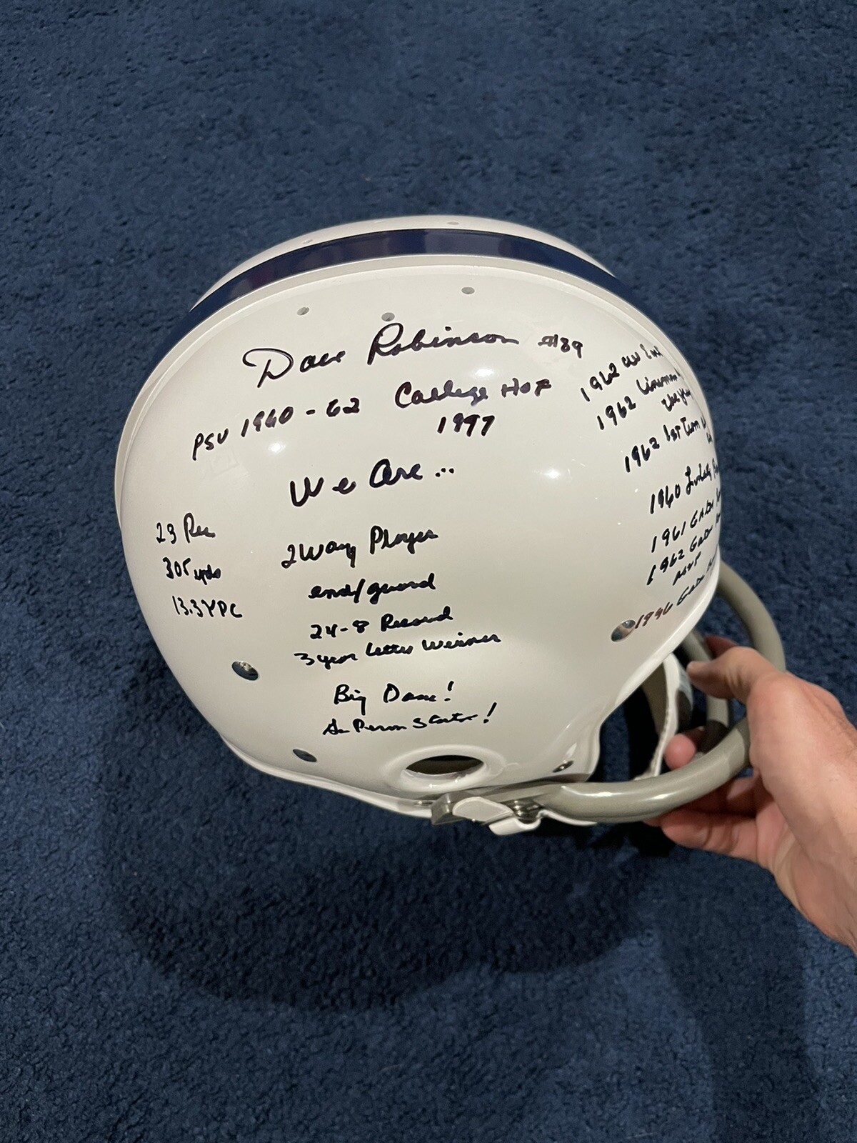 Dave Robinson SIGNED Penn State Nittany Lions TK STAT HELMET JSA 19 Inscriptions