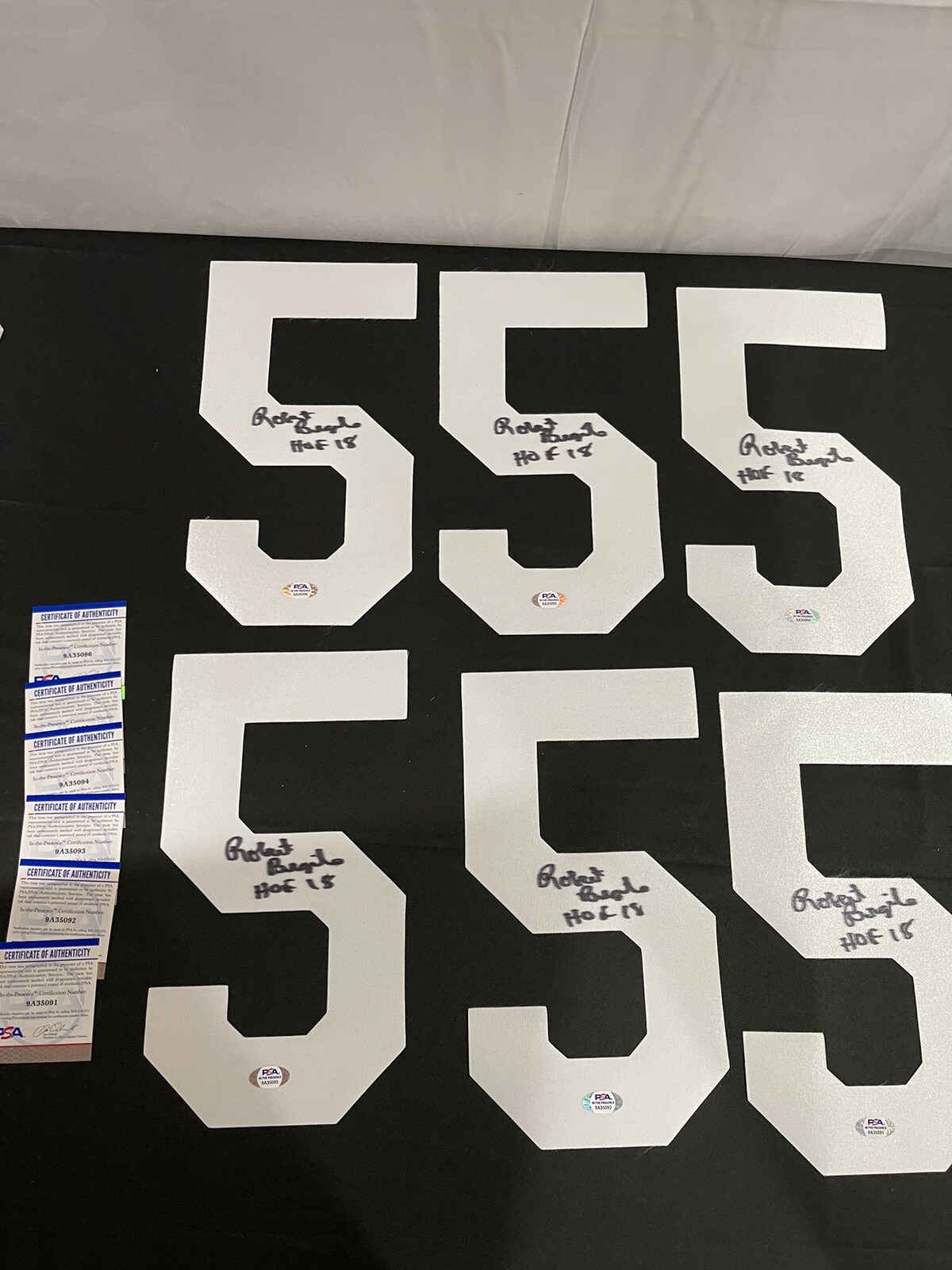 Lot Of 6 Robert Brazile Signed Houston Oilers FOOTBALL JERSEY NUMBER 