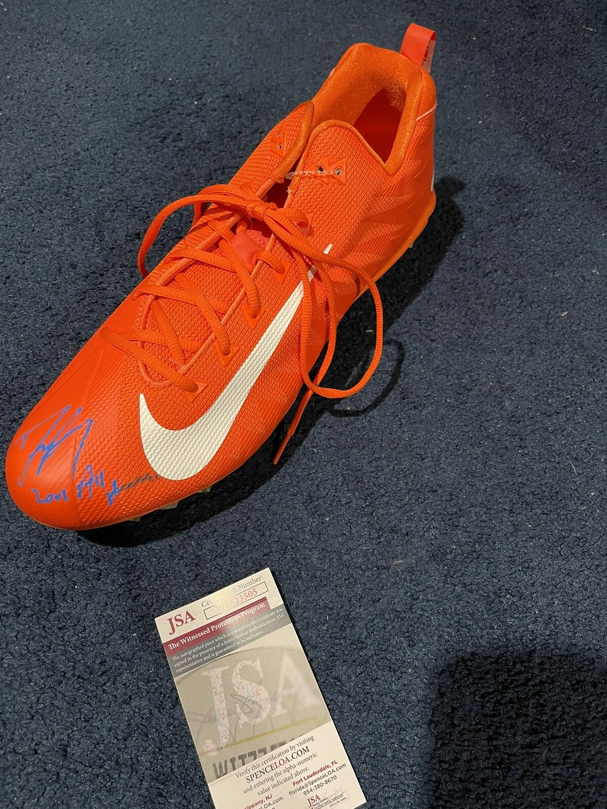 Signed Autographed Dwight Freeney Cleat JSA Syracuse Orange 2001 All American