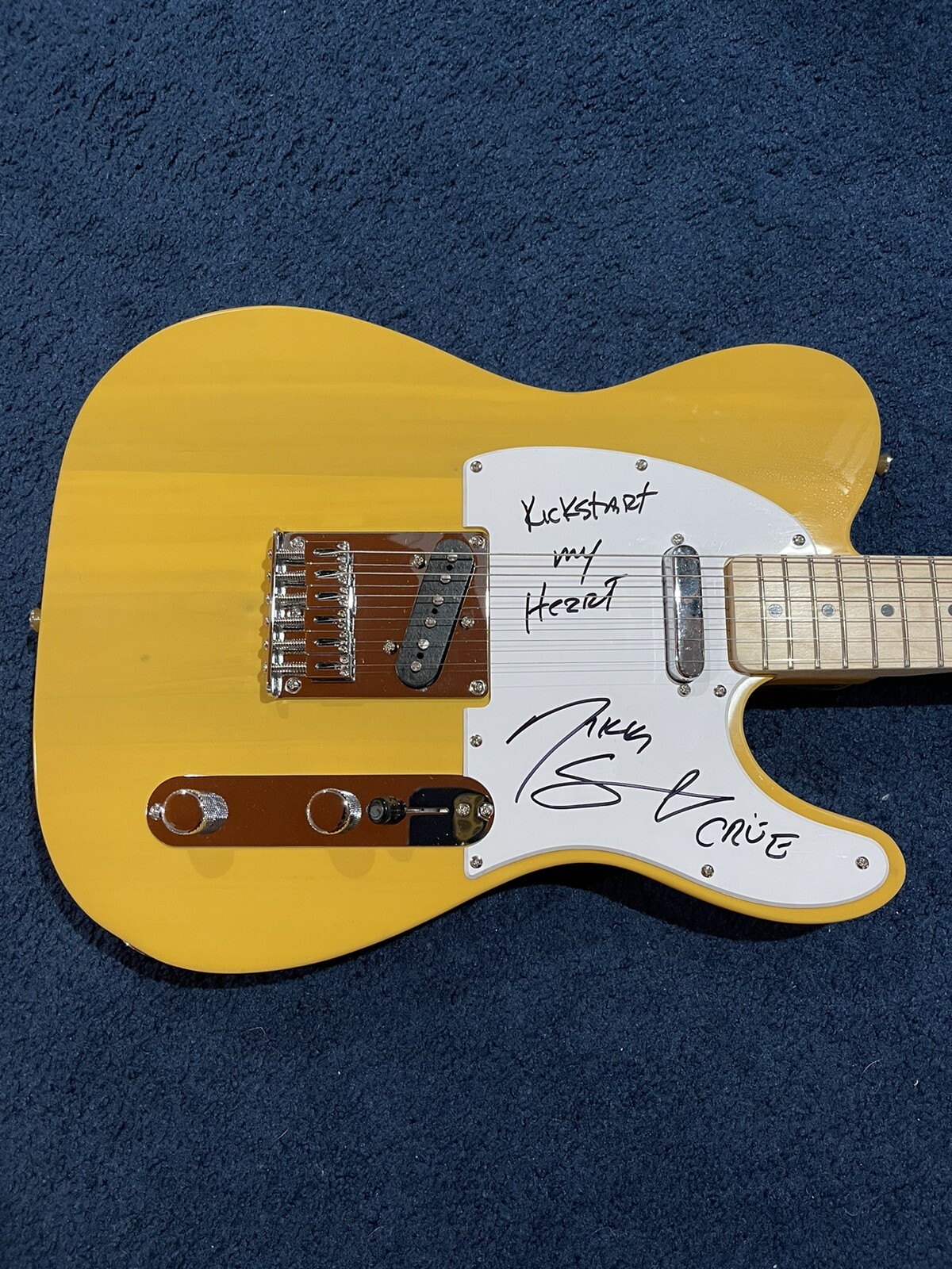 Nikki Sixx Signed Tele Guitar With Kickstart My Heart Insc JSA Proof Motley Crue