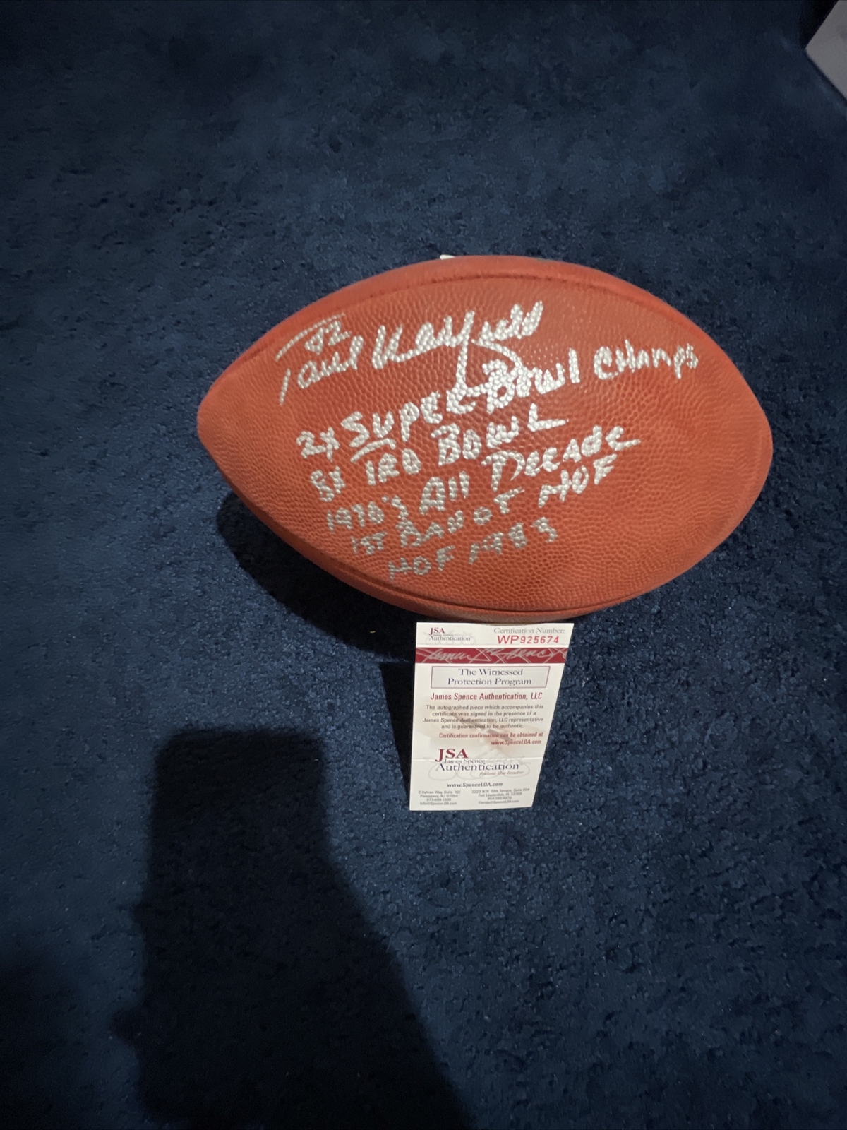 Paul Warfield SIGNED STAT Duke Football 5 INSCRIPTIONS Dolphins Browns JSA