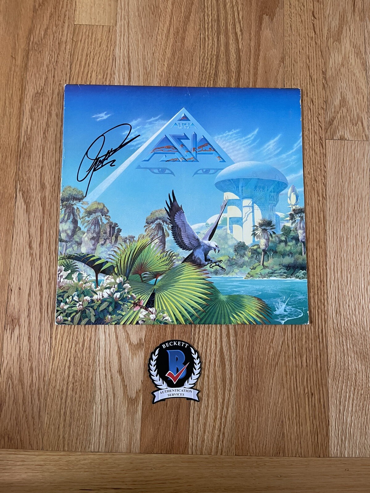 Geoff Downes Signed Asia Alpha Album Beckett