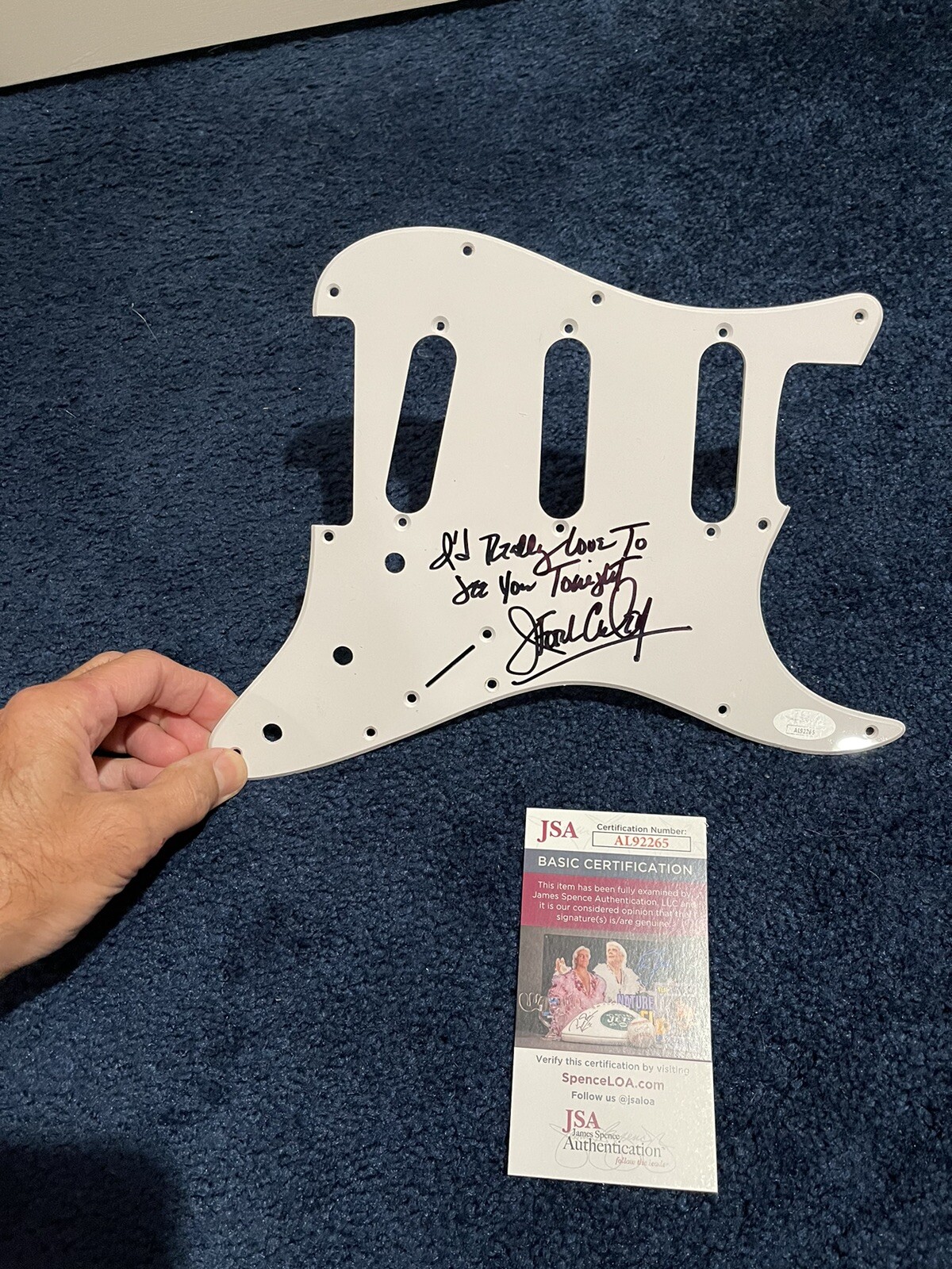 John Ford Coley Signed Strat Guitar Pick Guard JSA England Dan I’d Really Love..