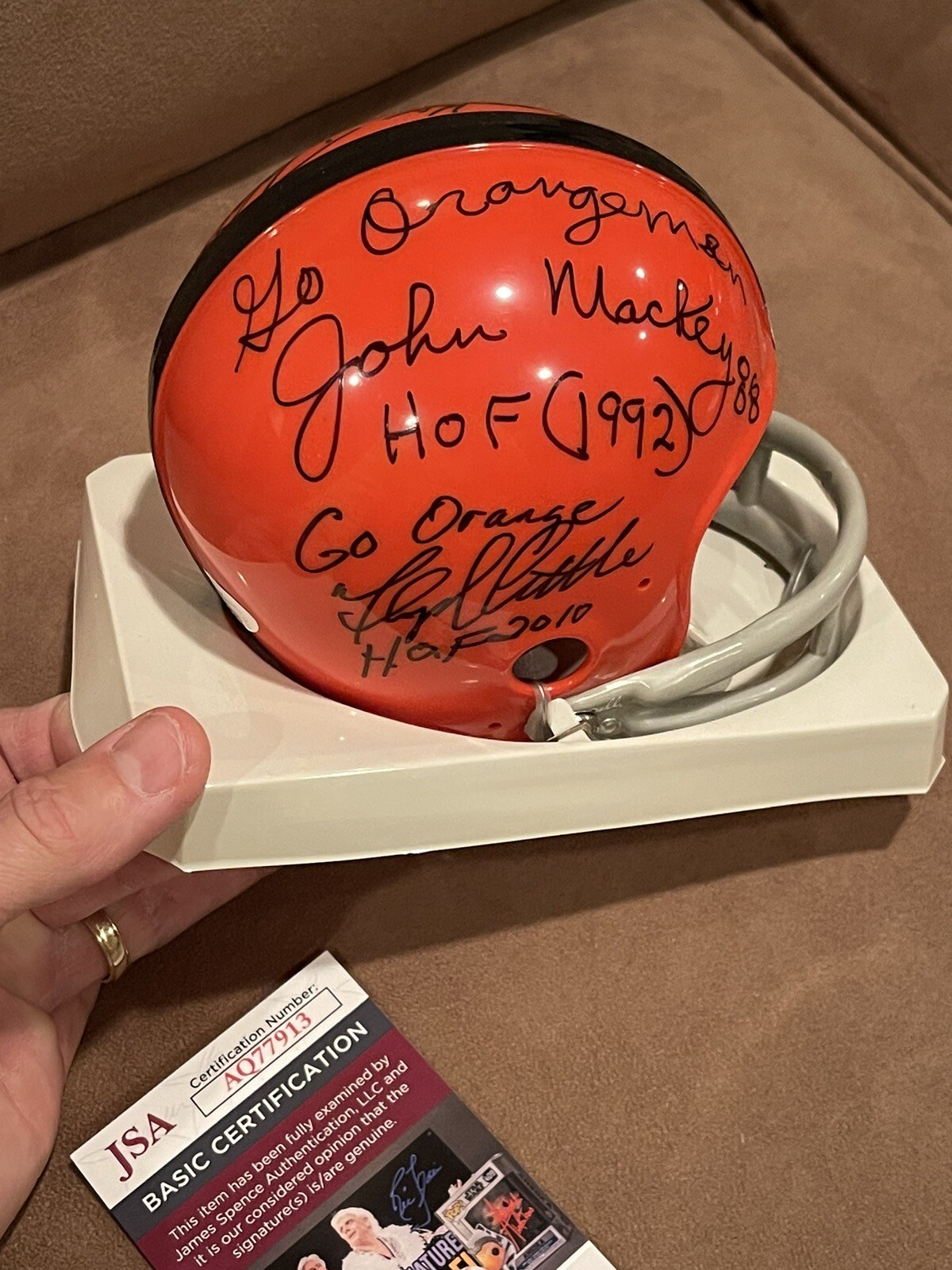Mackey Csonka Little Monk Freeney SIGNED SYRACUSE  MINI HELMET JSA SU HoF’ers