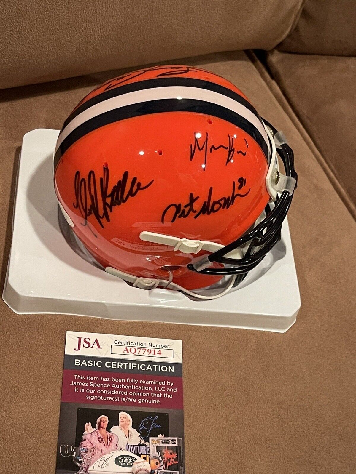 Harrison Csonka Little Monk Freeney SIGNED SYRACUSE  MINI HELMET JSA SU HoF’ers
