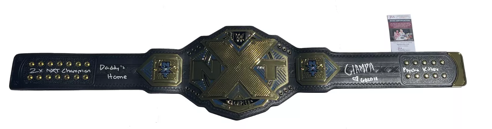 Tommaso Ciampa Signed Multi-Inscribed WWE NXT Champion Belt JSA COA