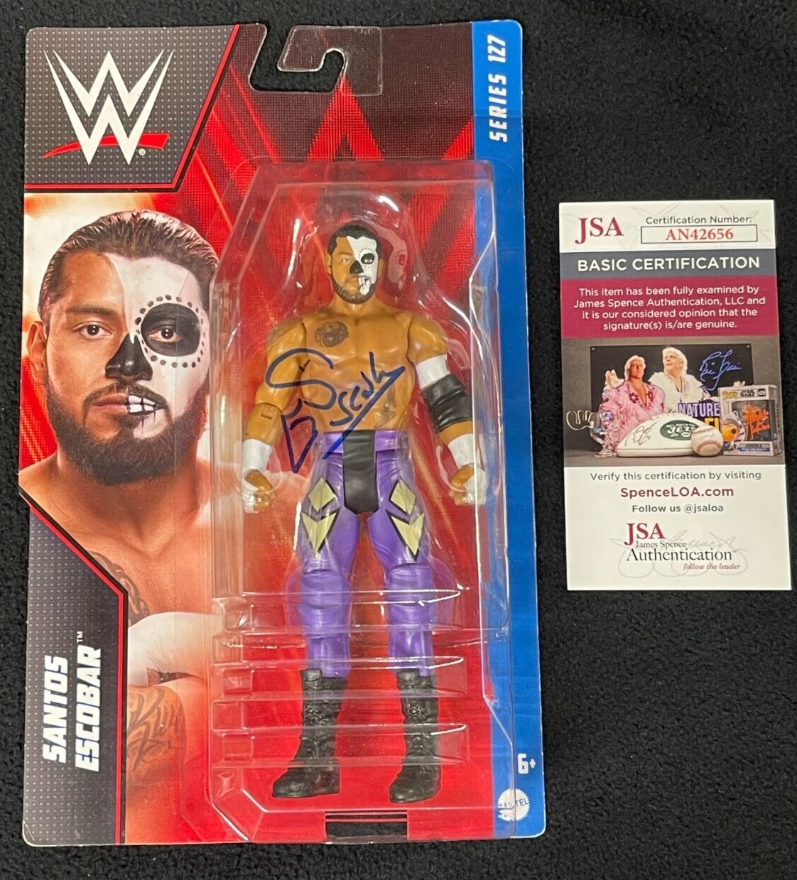 Santos Escobar Signed WWE Basic Series 127 Figure JSA COA