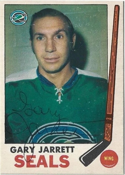 Gary Jarrett Signed 1969-70 O-Pee-Chee Hockey Card #85 Oakland Seals