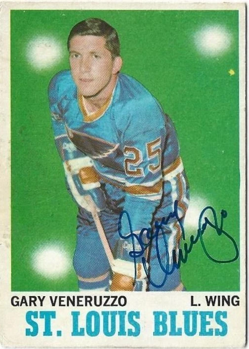 Gary Veneruzzo Signed 1970-71 O-Pee-Chee Hockey Card #101 St. Louis Blues