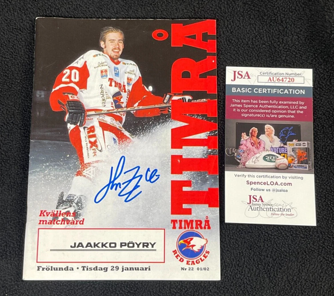 Henrik Zetterberg Signed Timra SEL Game Program #5 Detroit Red Wings JSA COA
