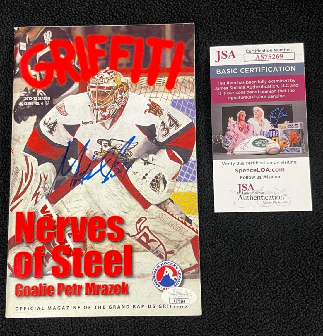 Petr Mrazek Signed Grand Rapids Griffins Program Detroit Red Wings JSA COA
