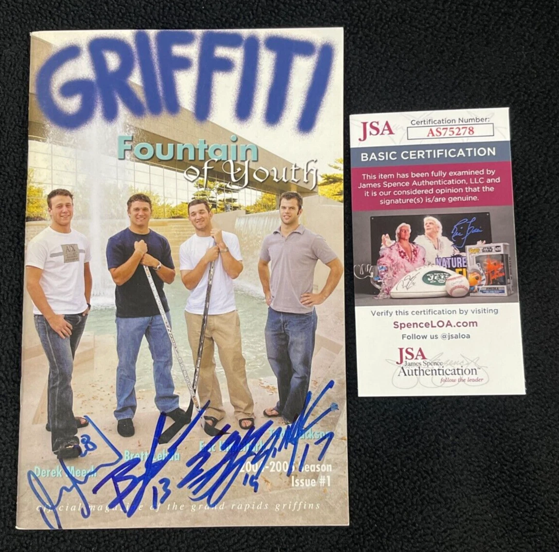 Grand Rapids Griffins Program Multi- Signed By 4 Detroit Red Wings JSA COA