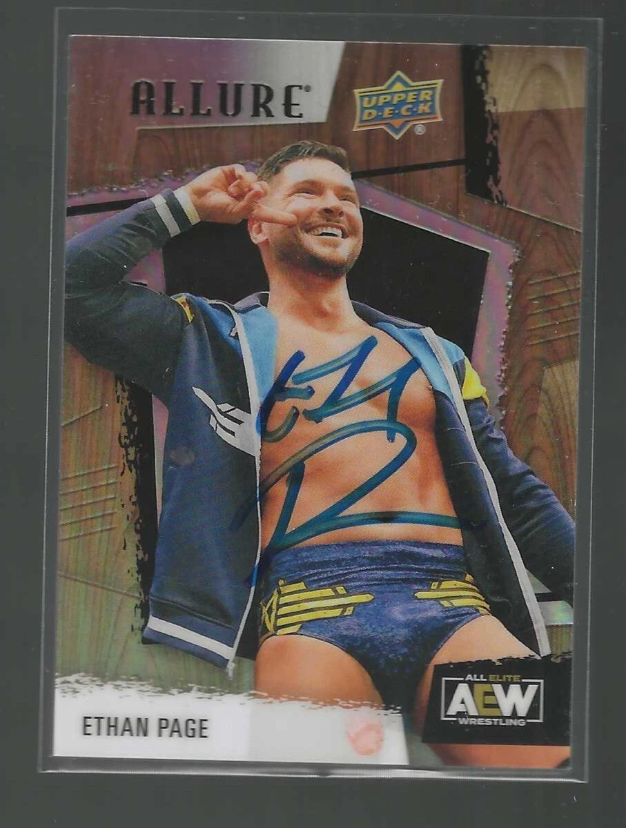 ETHAN PAGE SIGNED 2022 UPPER DECK ALLURE AEW TABLE CARD #29 WWE NXT COLLECTIBLE MEMORABILIA