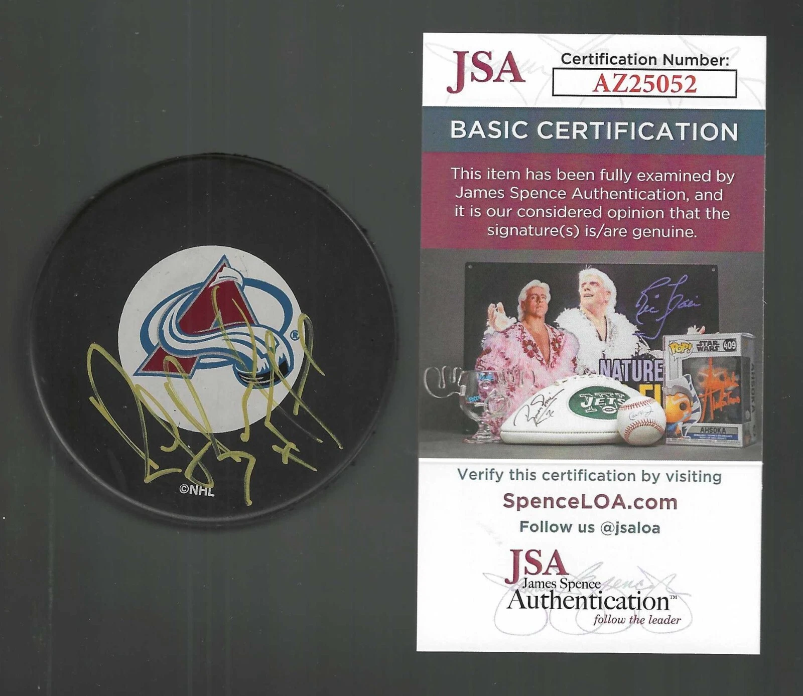 Ray Bourque Signed Colorado Avalanche Puck JSA COA