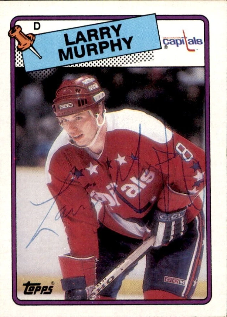 Larry Murphy Signed Signed 1988-89 Topps Card #141 Washington Capitals