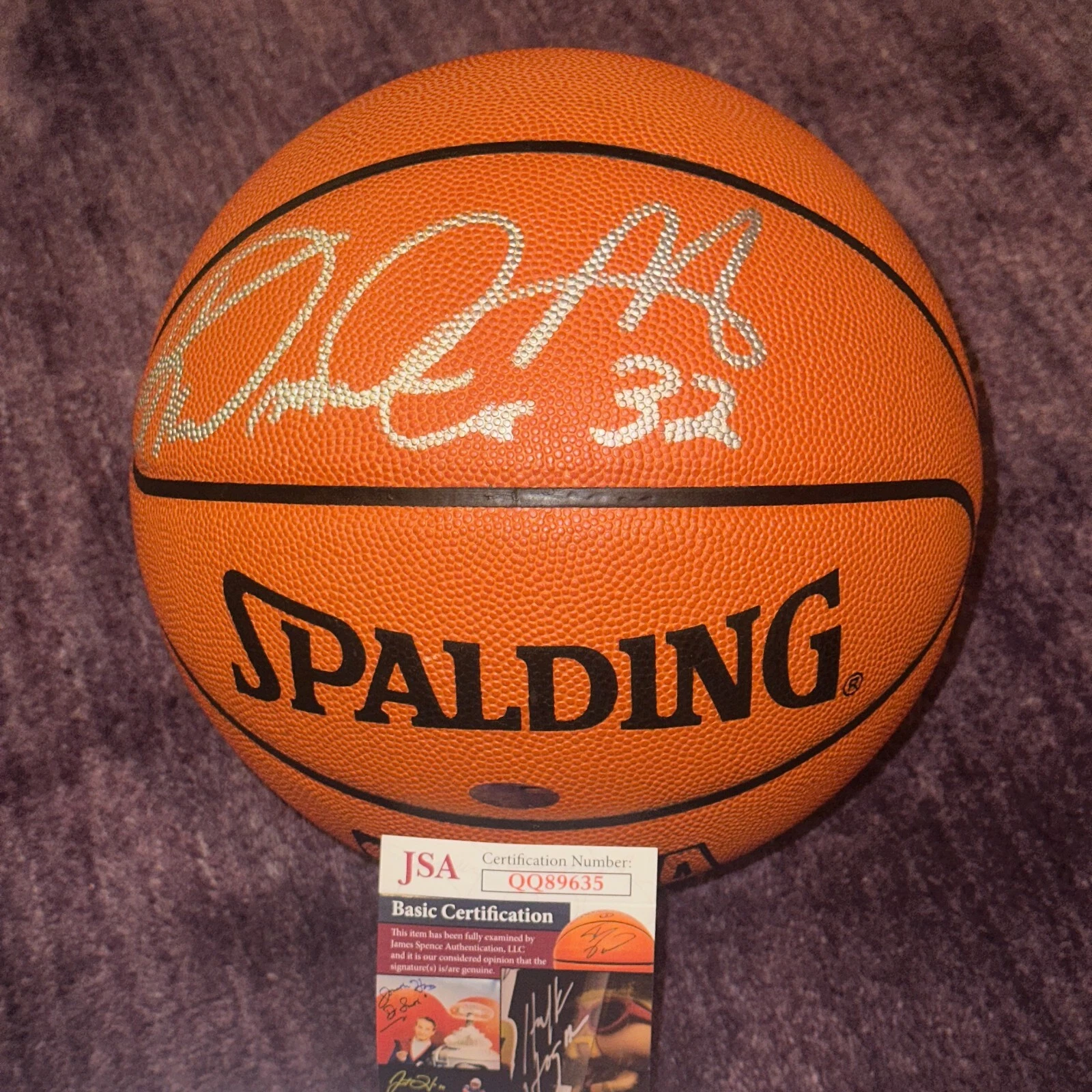 KARL MALONE Signed Spalding GAME BASKETBALL (Stern) w/ JSA COA