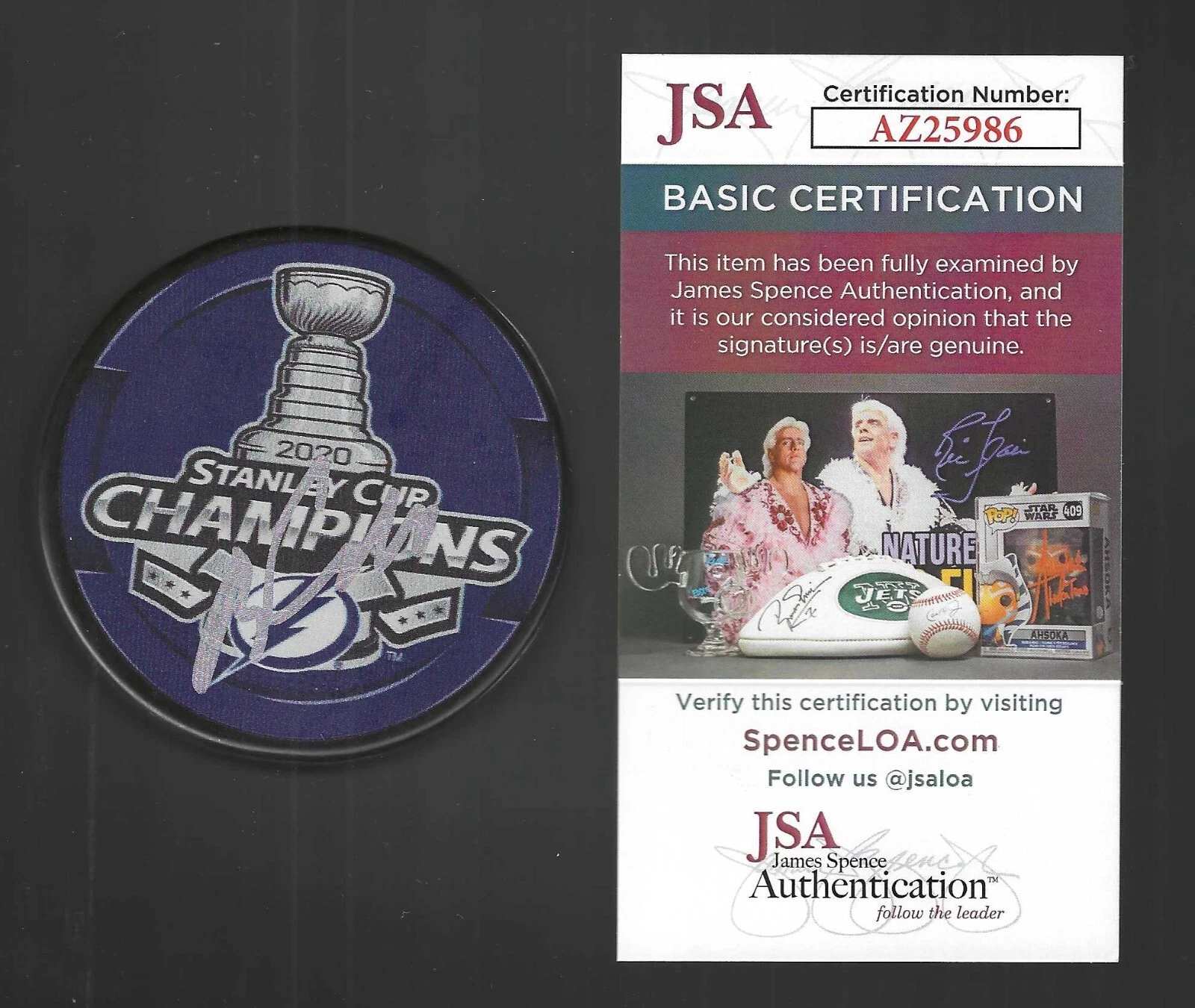 Blake Coleman Signed Tampa Bay Lightning 2020 Stanley Cup Champions Puck JSA COA