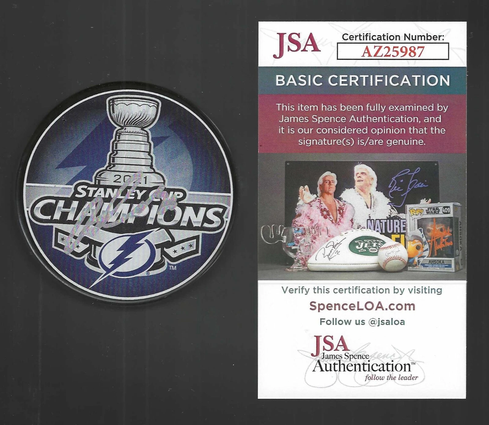 Blake Coleman Signed Tampa Bay Lightning 2021 Stanley Cup Champions Puck JSA COA