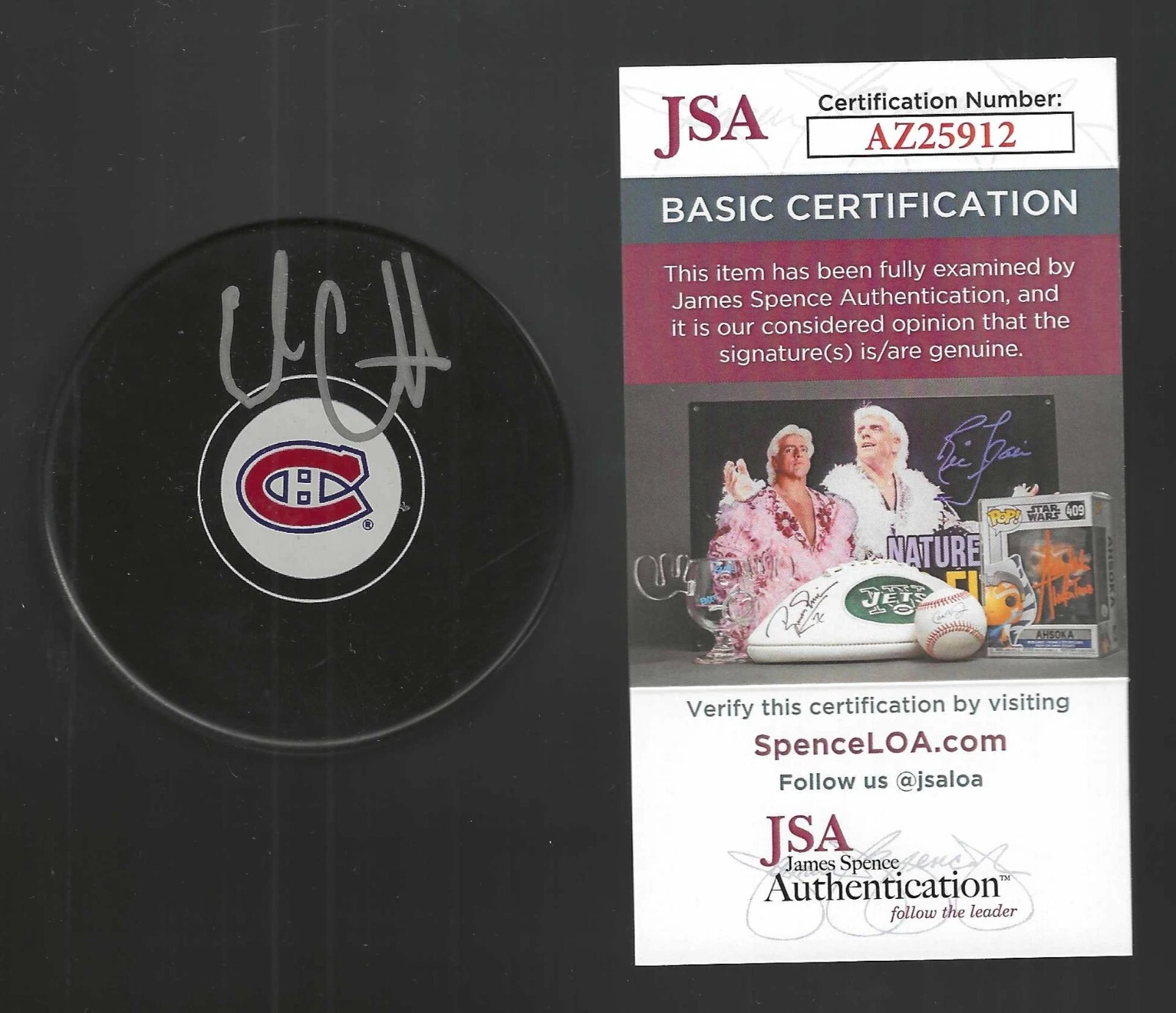 Cole Caufield Signed Montreal Canadiens Puck JSA COA