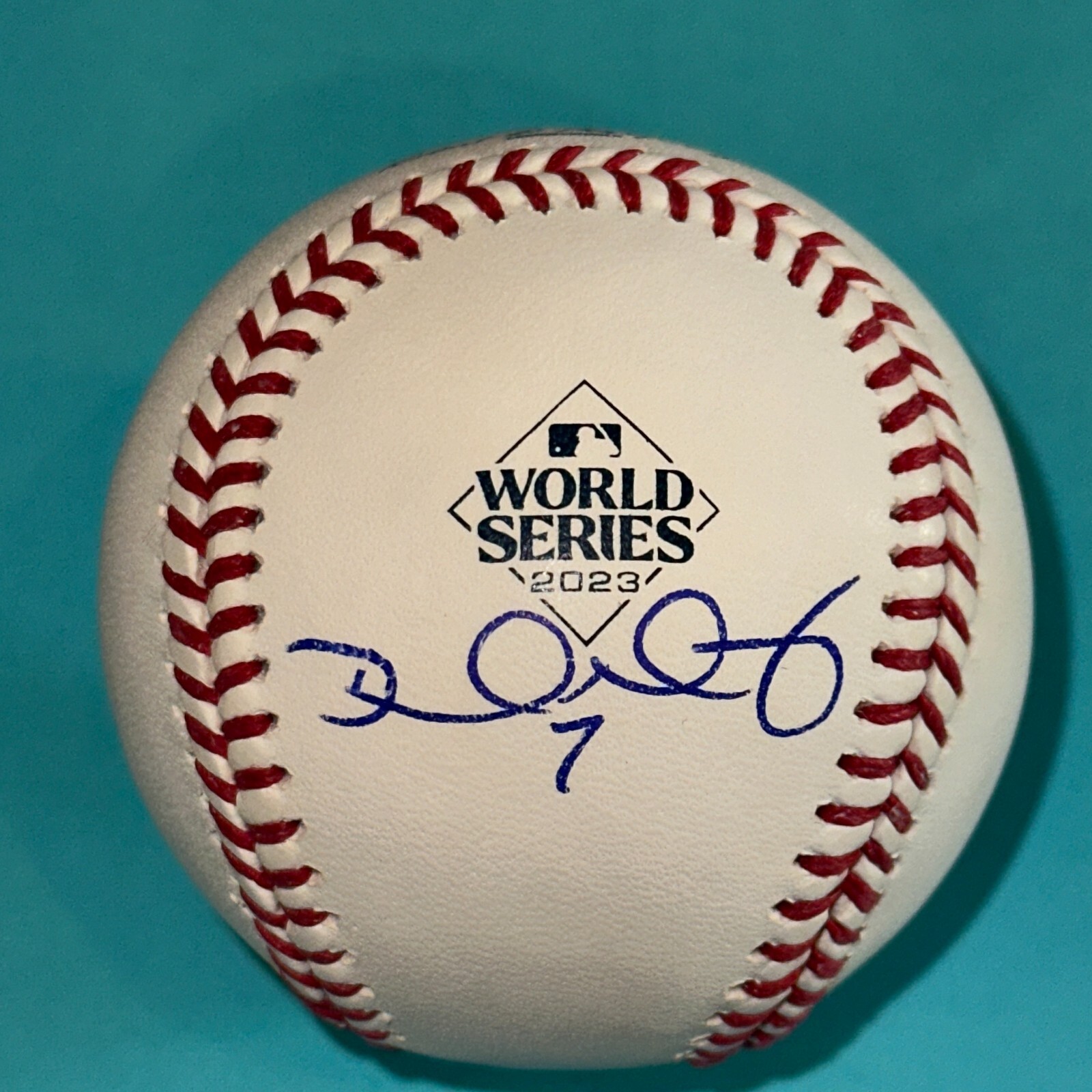 DAVID MURPHY (Rangers) Signed Official 2023 WORLD SERIES Baseball Beckett (BAS)