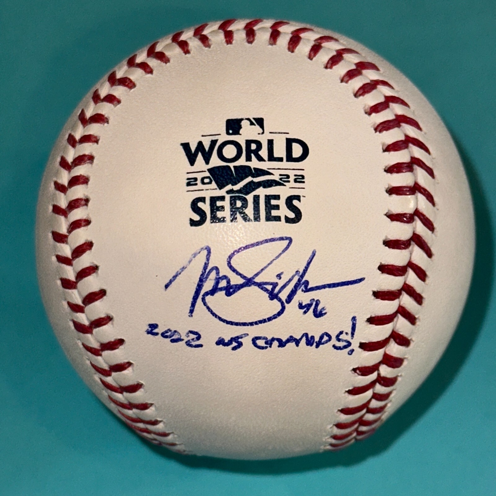 TROY SNITKER (Astros) Signed Official 2022 WORLD SERIES Baseball Beckett w/ INSC