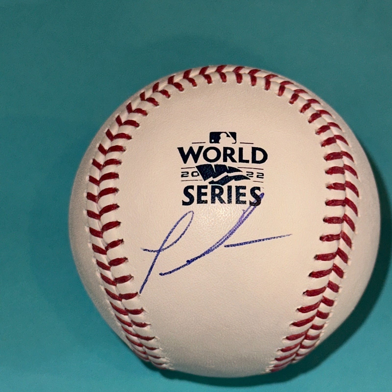 JOE ESPANA (Astros) Signed Official 2022 WORLD SERIES Baseball Beckett (BAS)