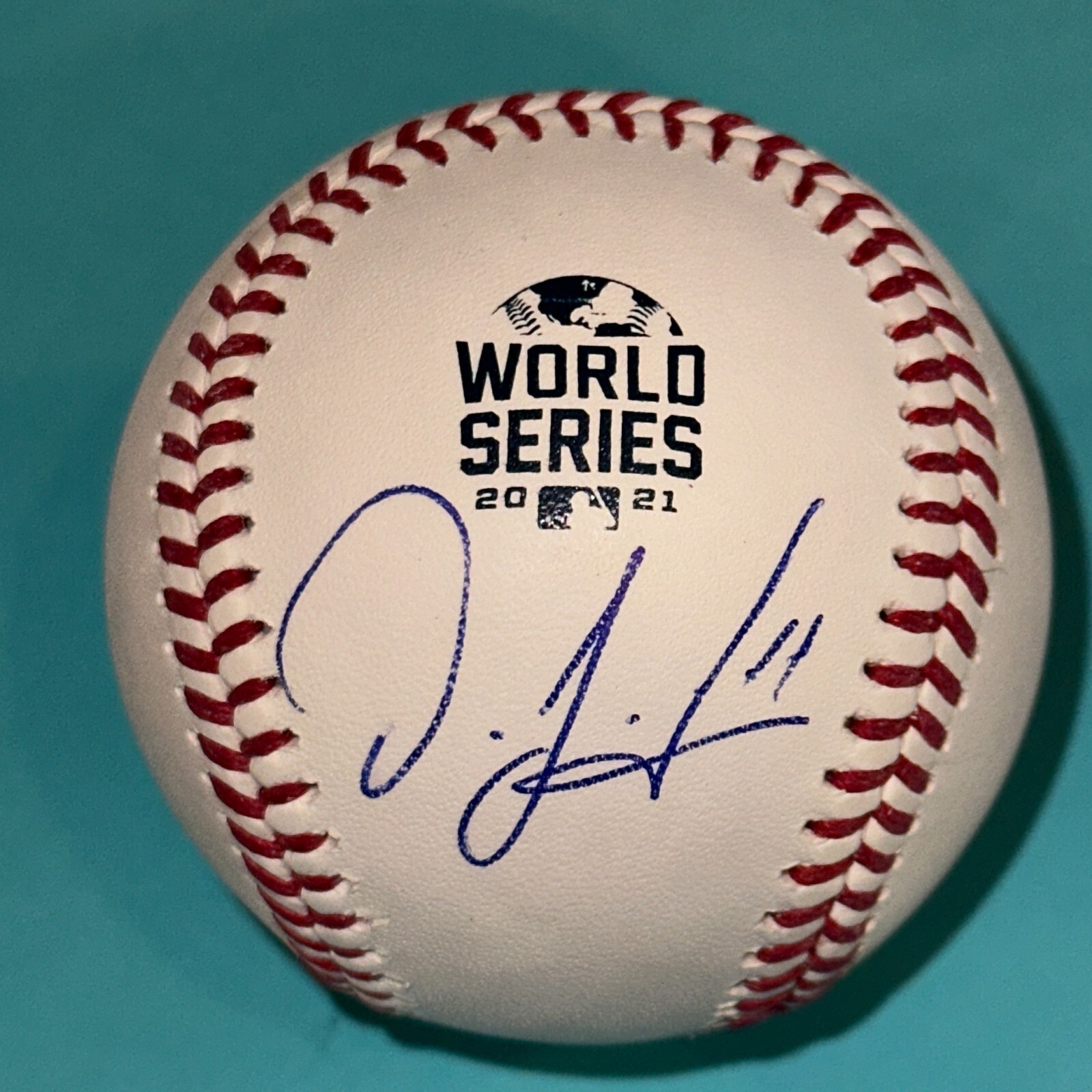 ORLANDO ARCIA (Braves) Signed Official 2021 WORLD SERIES Baseball Beckett (BAS)