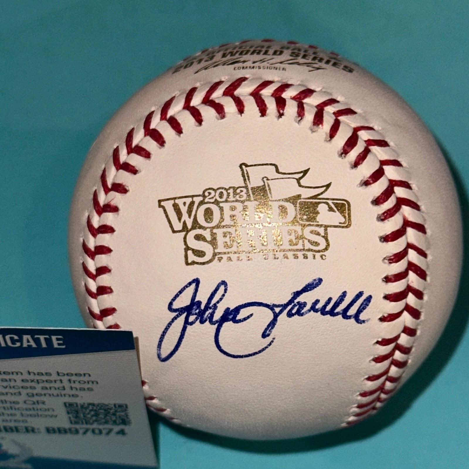 JOHN FARRELL (Boston) Signed Official 2013 WORLD SERIES Baseball Beckett (BAS)