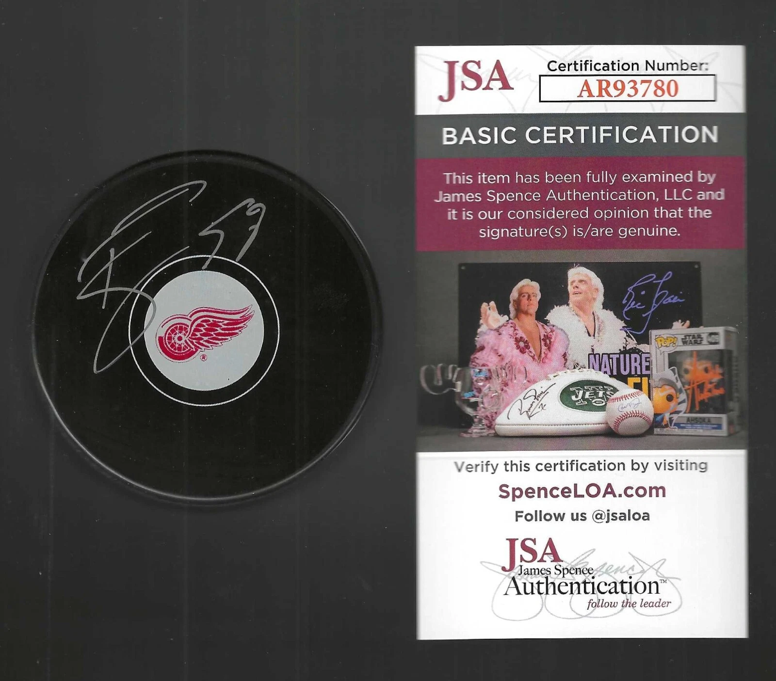 Tyler Bertuzzi Signed Detroit Red Wings Puck JSA COA Chicago Blackhawks