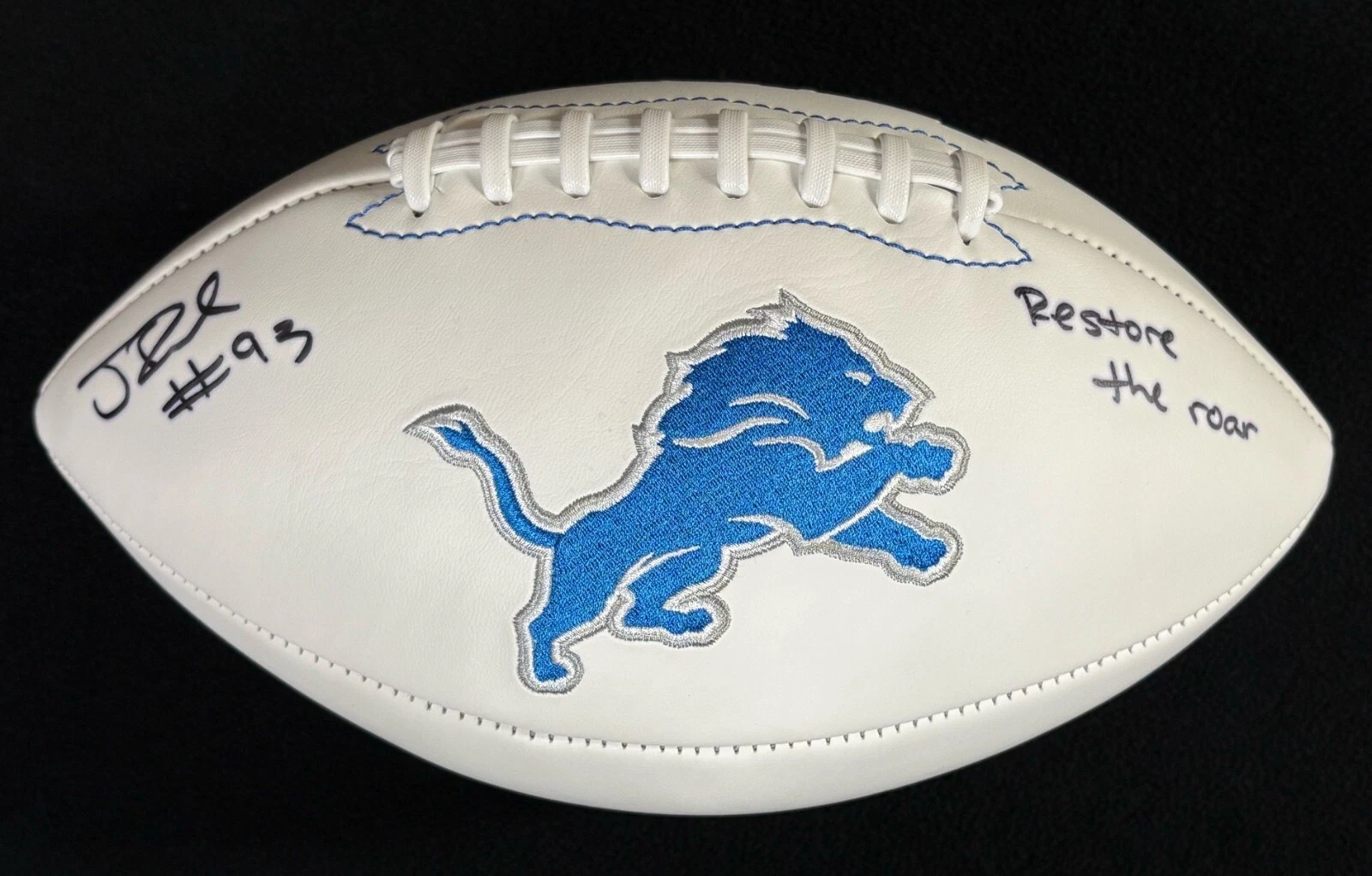 Josh Paschal Signed & Inscribed Detroit Lions Football JSA Witness COA
