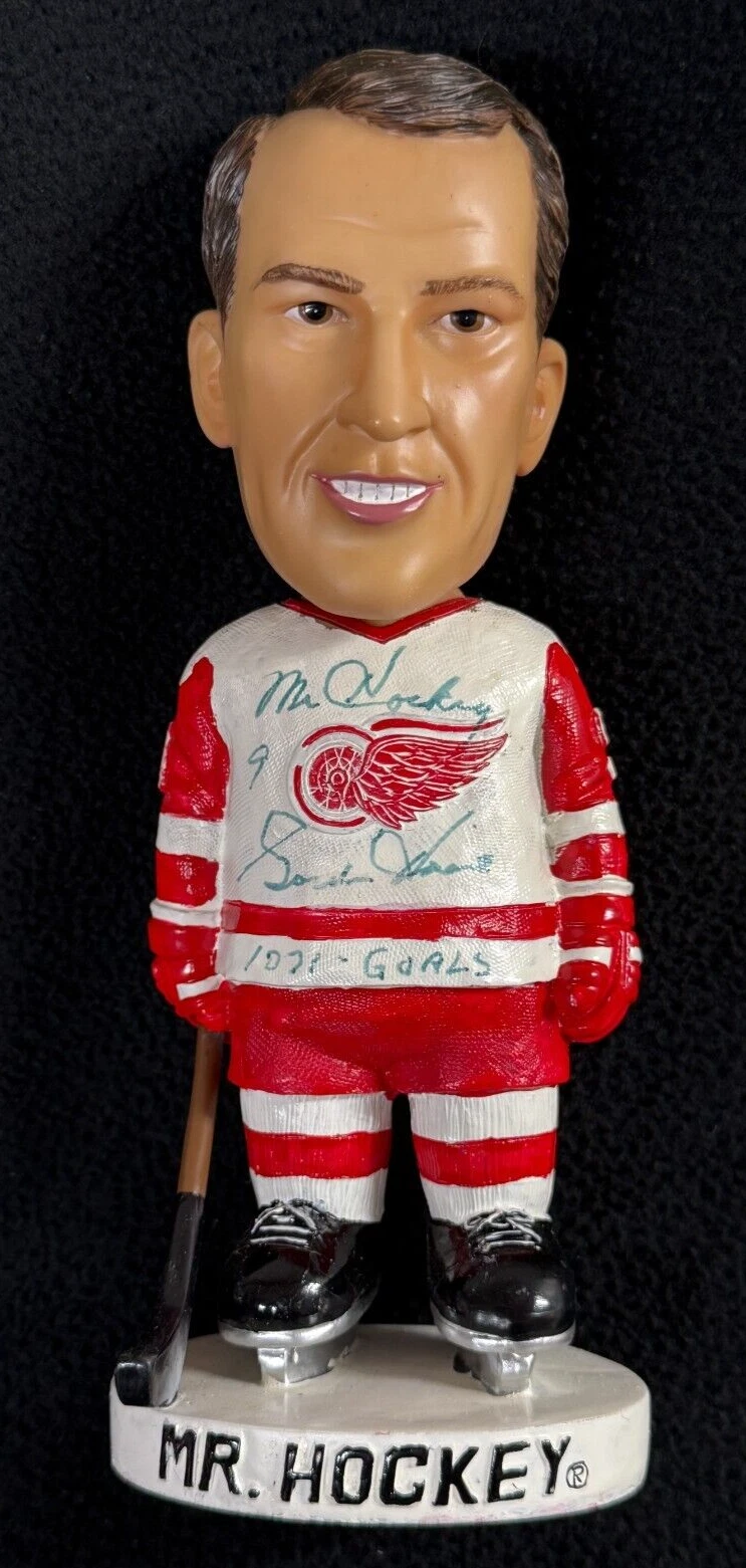Gordie Howe Signed & Inscribed Detroit Red Wings White Bobblehead Figure JSA COA