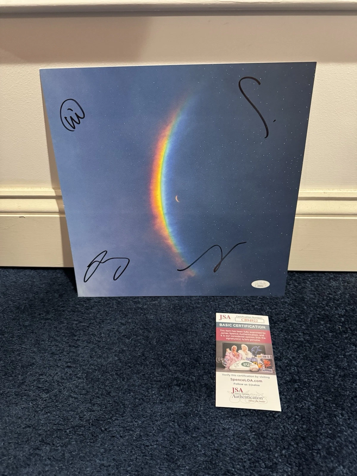 Coldplay Signed Autographed Moon Music Album Insert JSA Chris Martin + 3