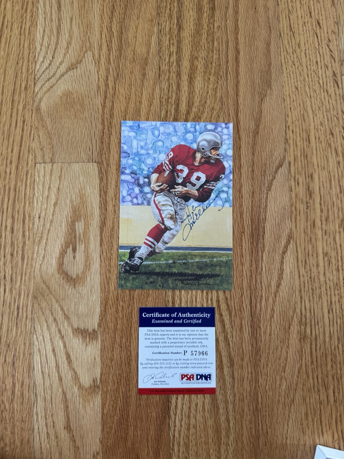 San Francisco 49’ers HOF Hugh McElhenny Signed GLAC Goal Line Art Card PSA